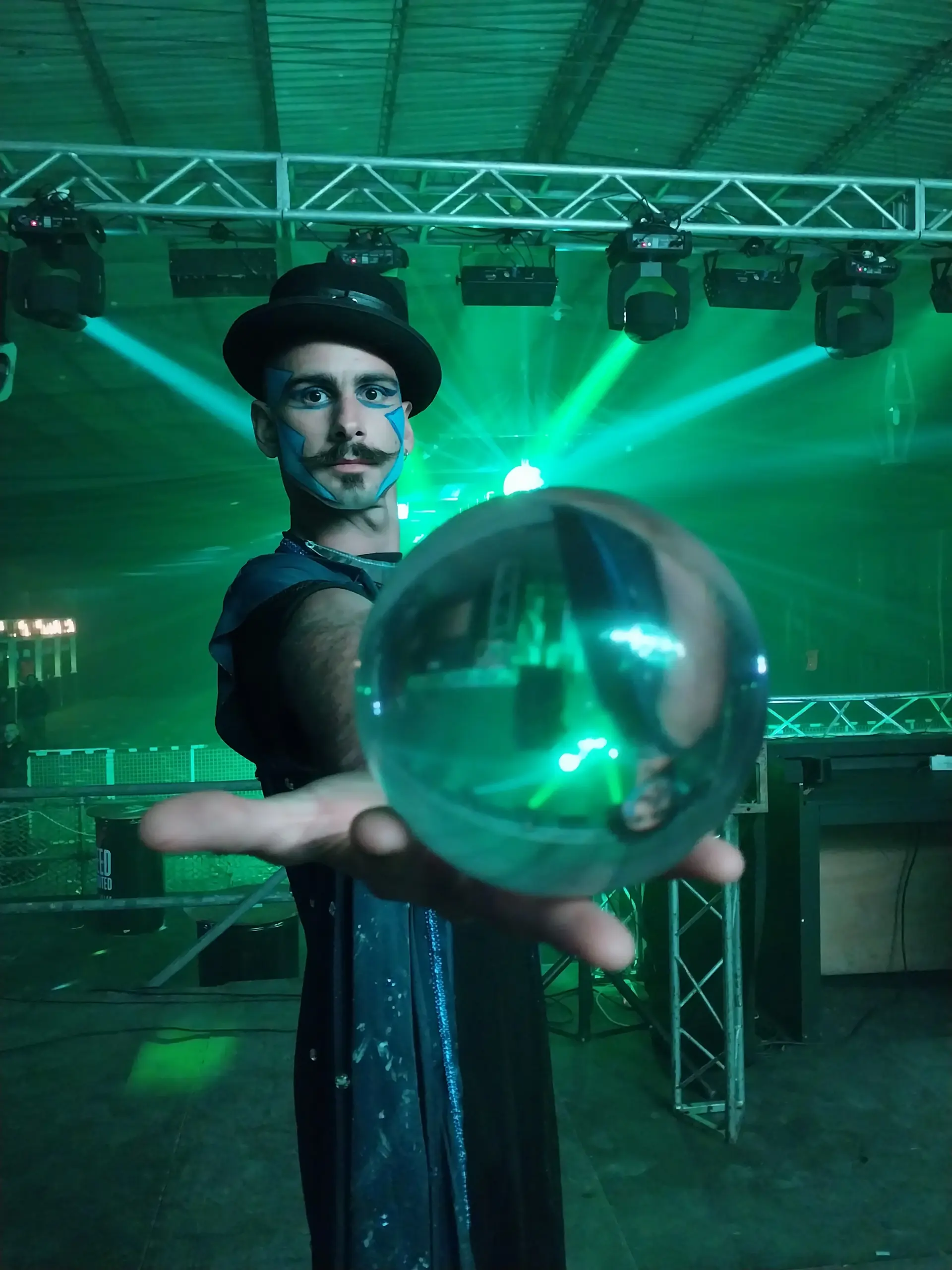 Close-up of Tadeo performing
